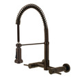 Gourmetier Wall Mount Pull-Down Kitchen Faucet, Oil Rubbed Bronze GS8185DL